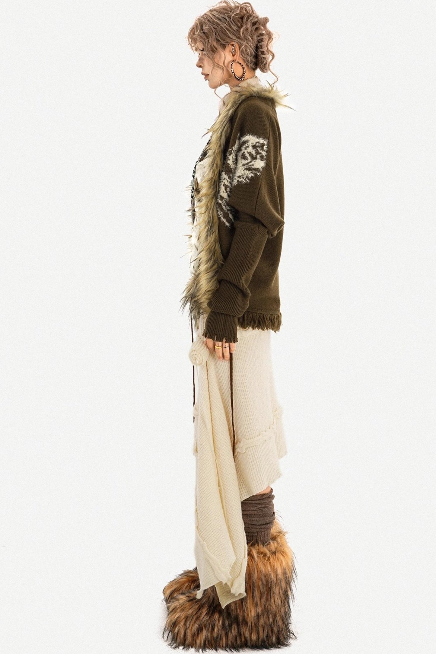 Retro Barn-Style Knit Cardigan