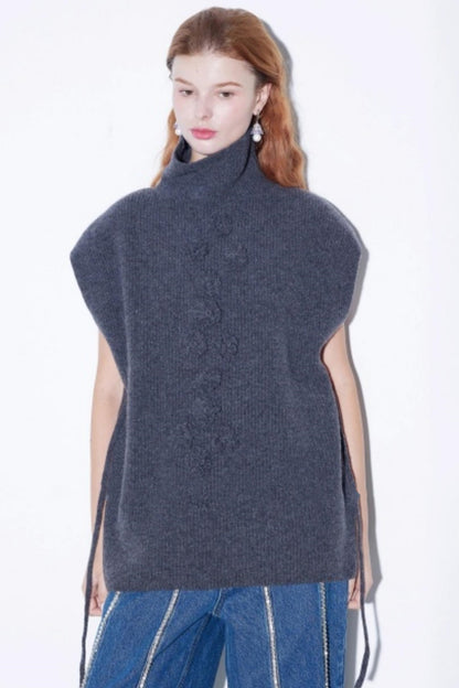 Sheep Wool Cable Knit Vest