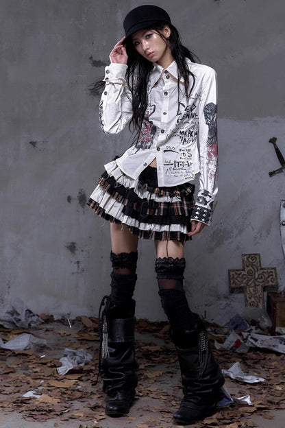 Vintage Rebel Plaid Skirt