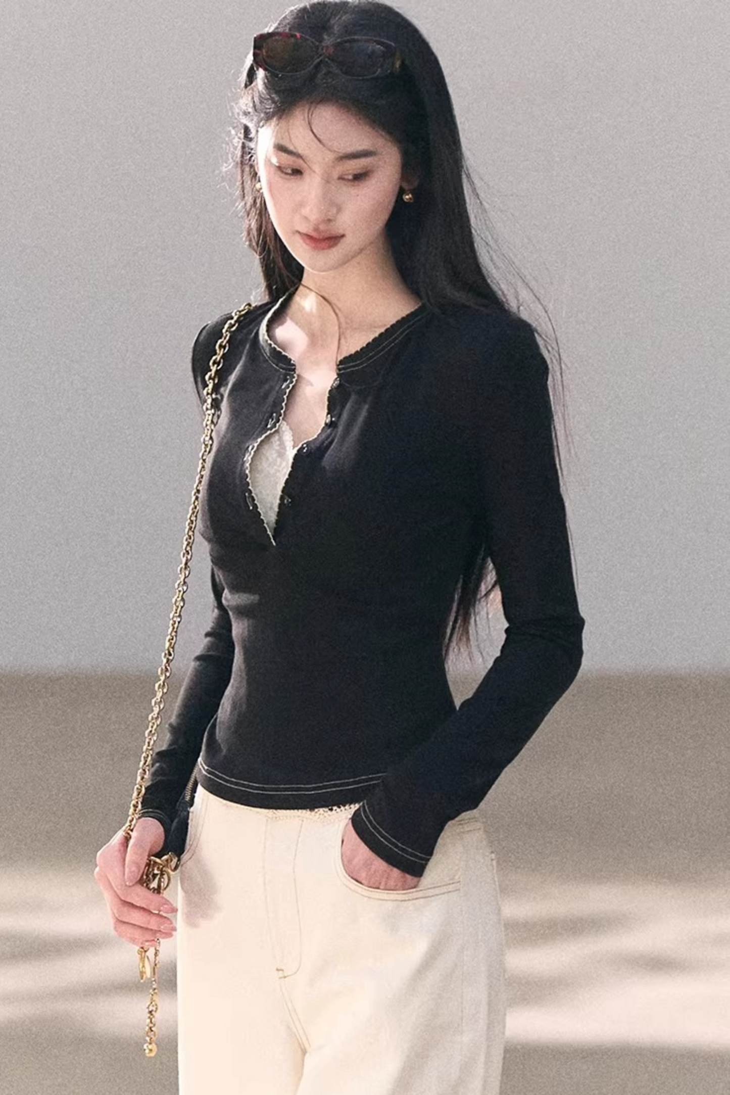 Suspended Moonlight Slim-Fit Top