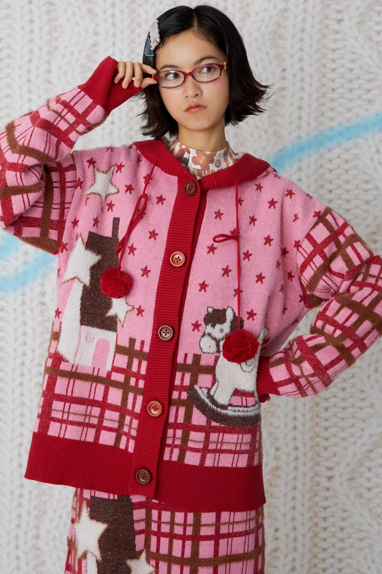 Angel Hooded Cardigan Jacket Set-Up