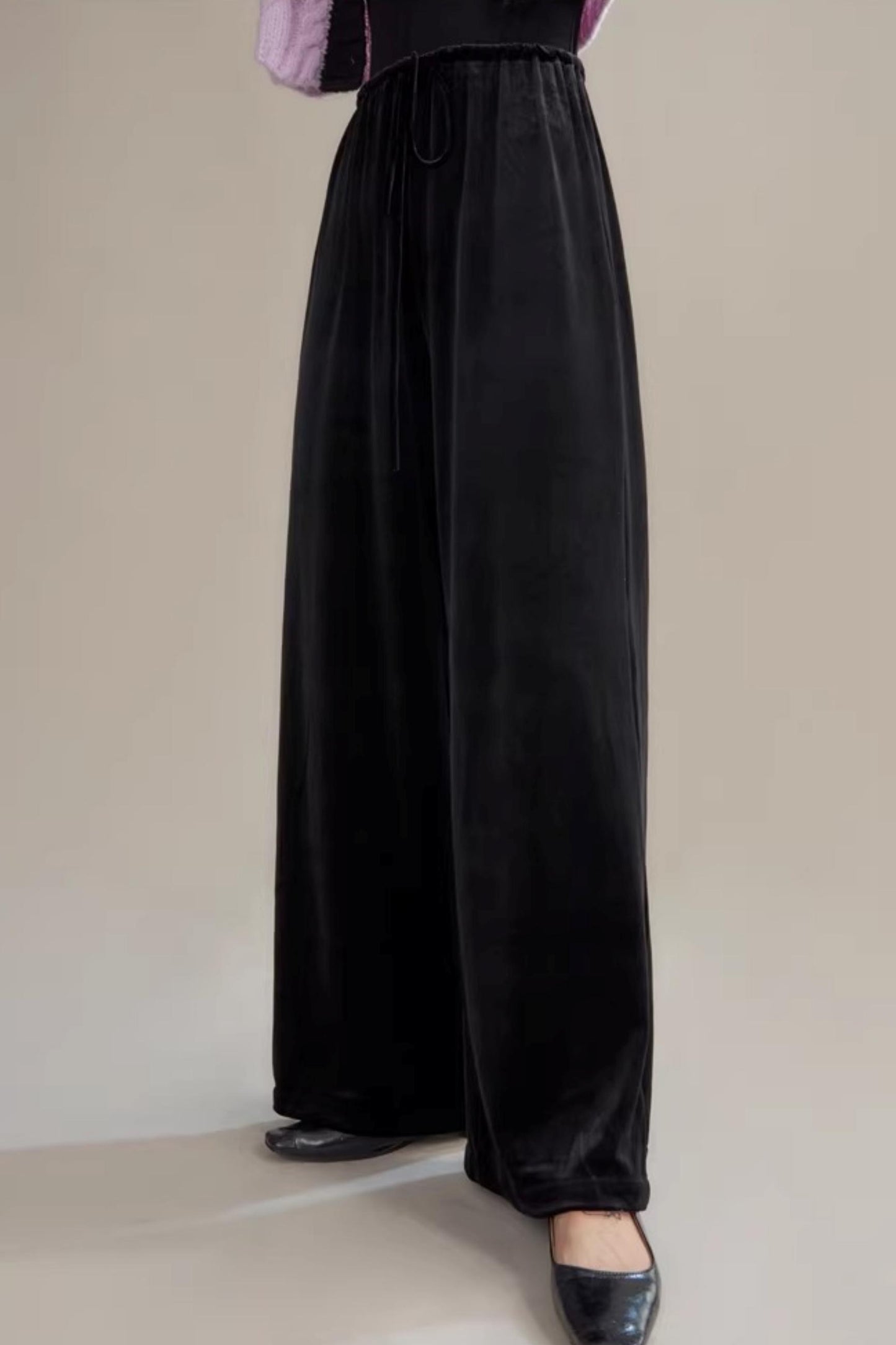 Swan Velvet Wide-Leg Pants