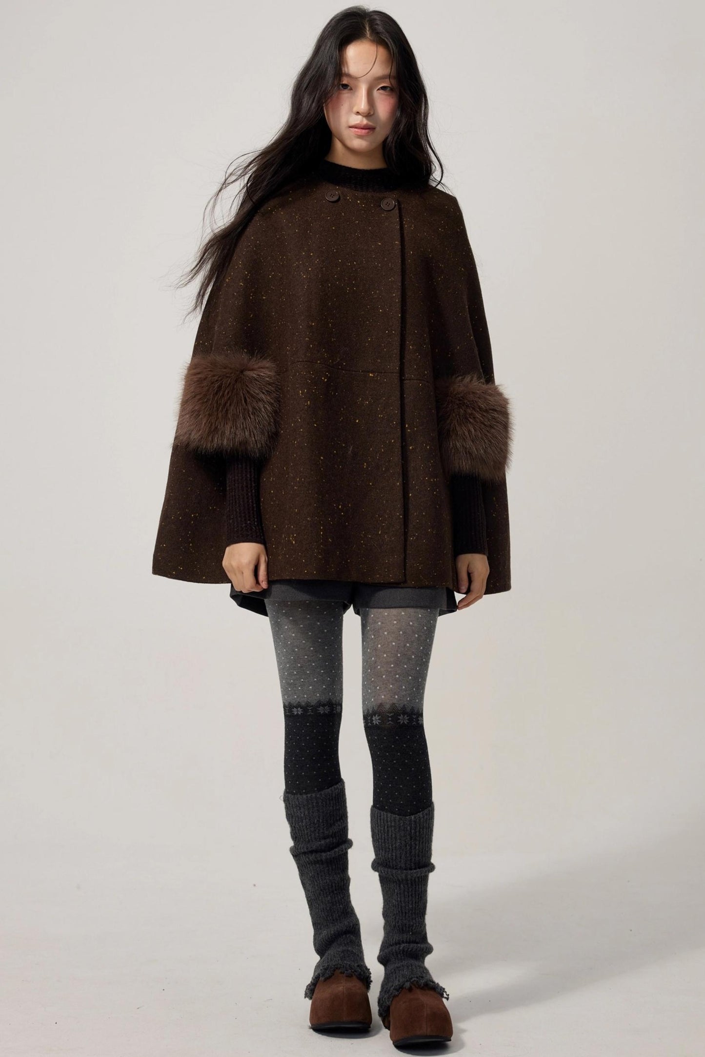 Detachable Corsage Turtleneck Sweater