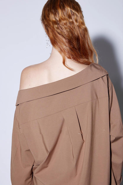 Autumn Bamboo Glossy Shoulder Shirt