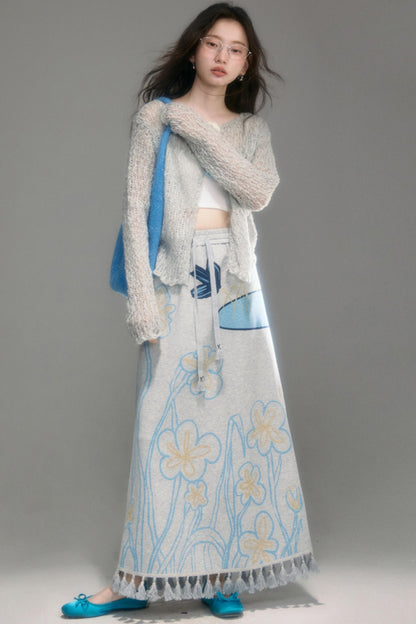 Original Floral Slim Fit Cut-Out Cardigan