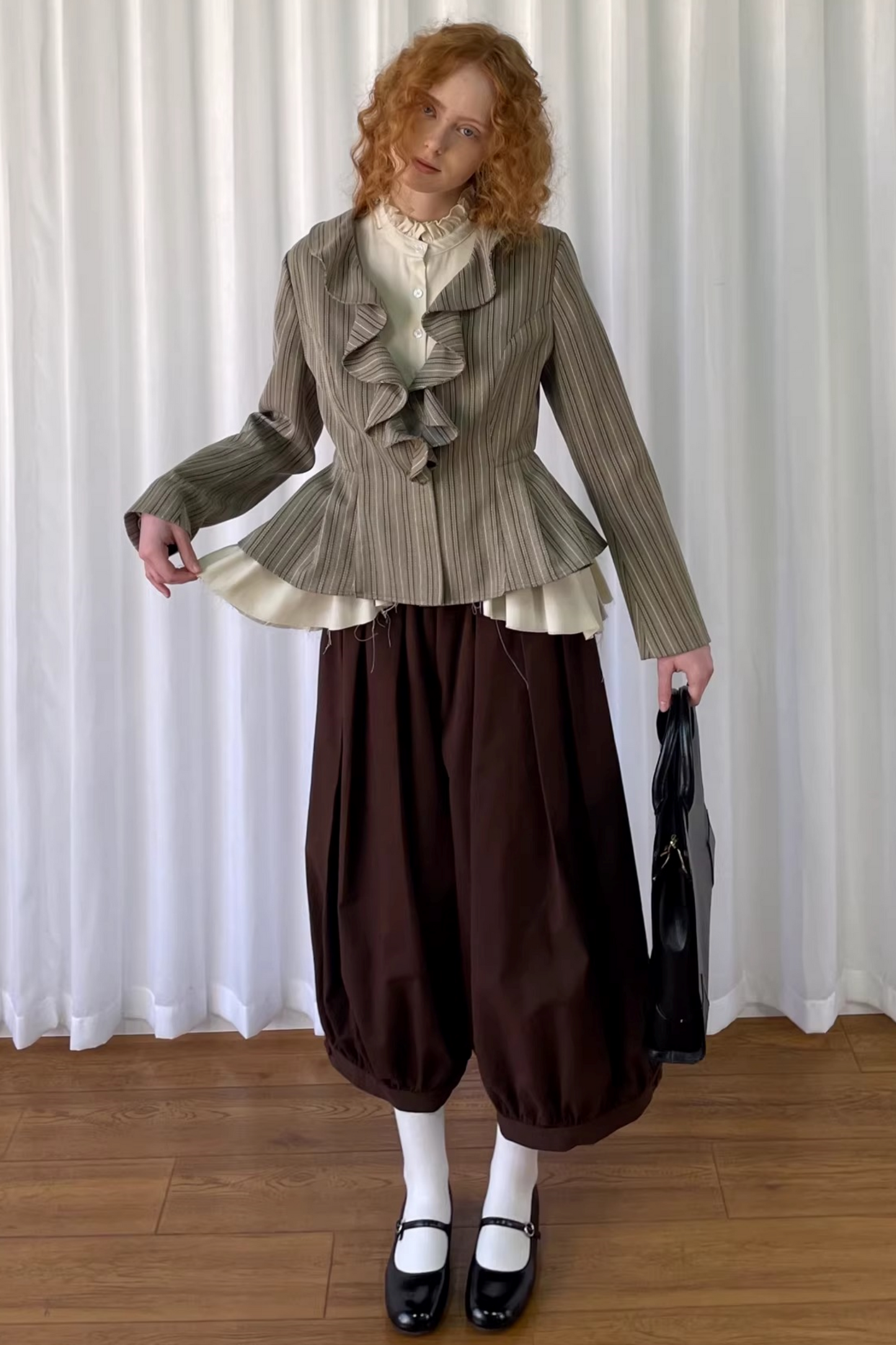 Striped Lace Trim Jacket