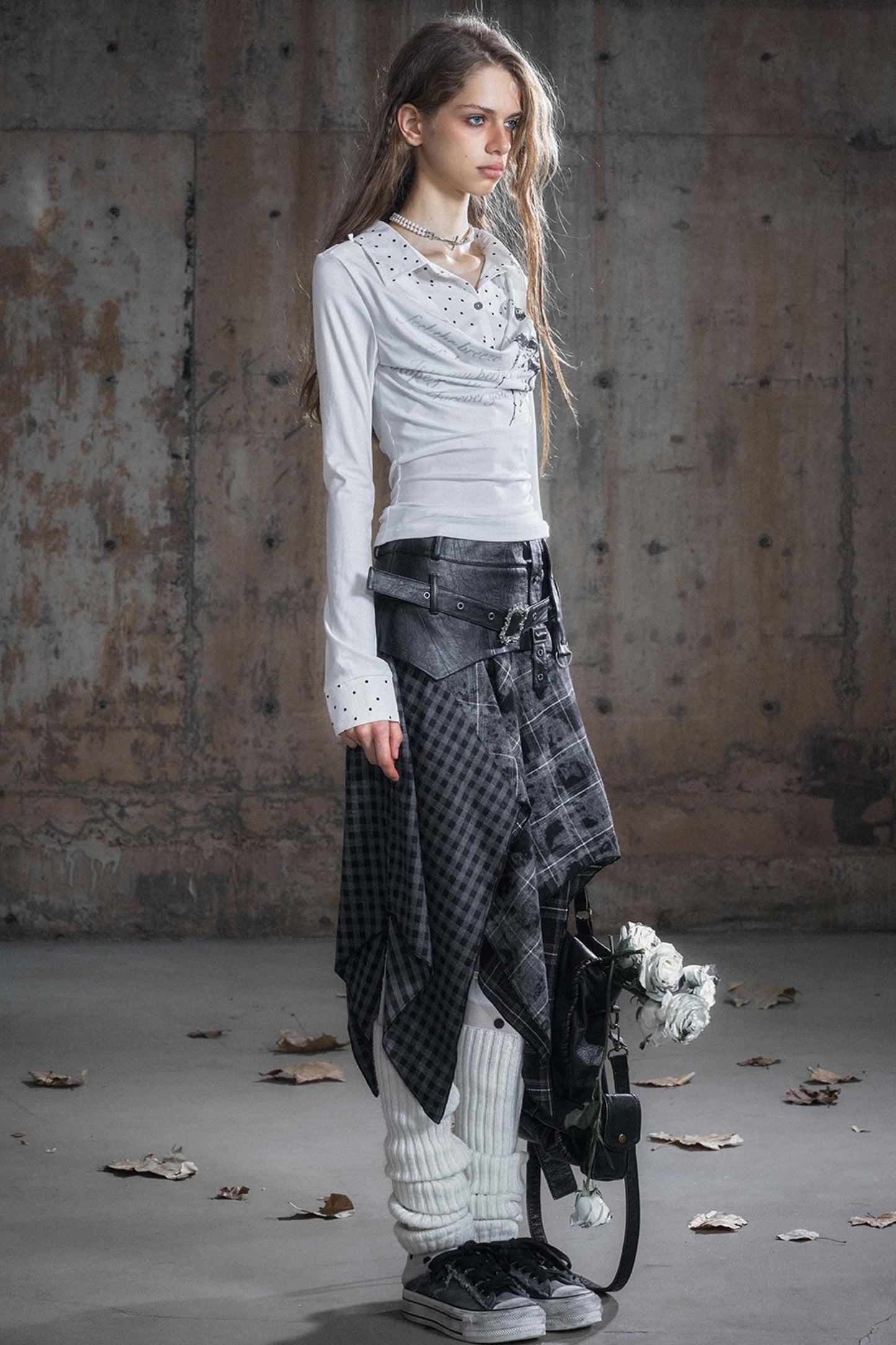 Velvet Plaid Midi Skirt