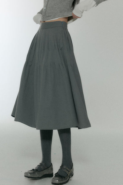 Vintage Pleated Peplum Skirt