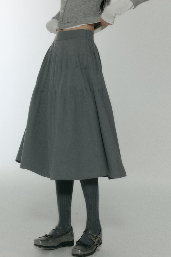 Vintage Pleated Peplum Skirt