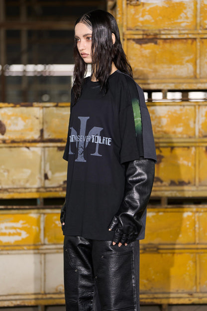 Short Sleeve Buckle Layered T-Shirt