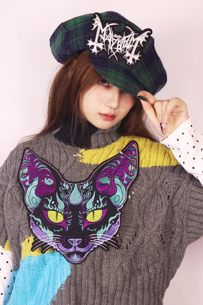 Green Plaid Beret Cap