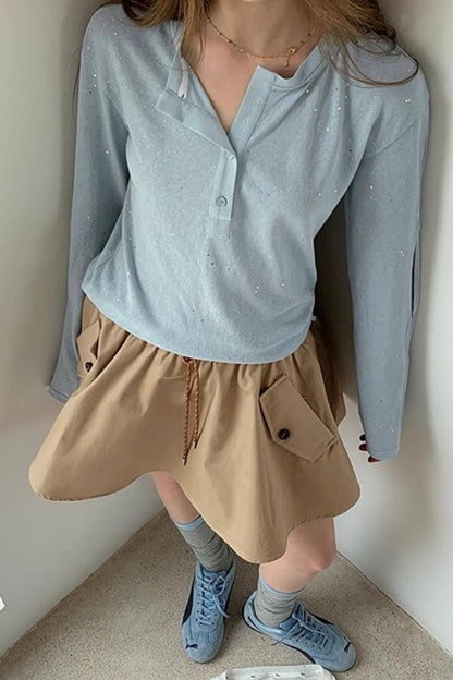 Drawstring A-line Aargo Skirt