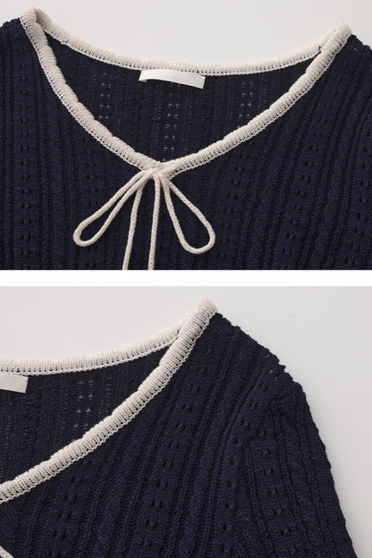 Summer Navy Lace Top