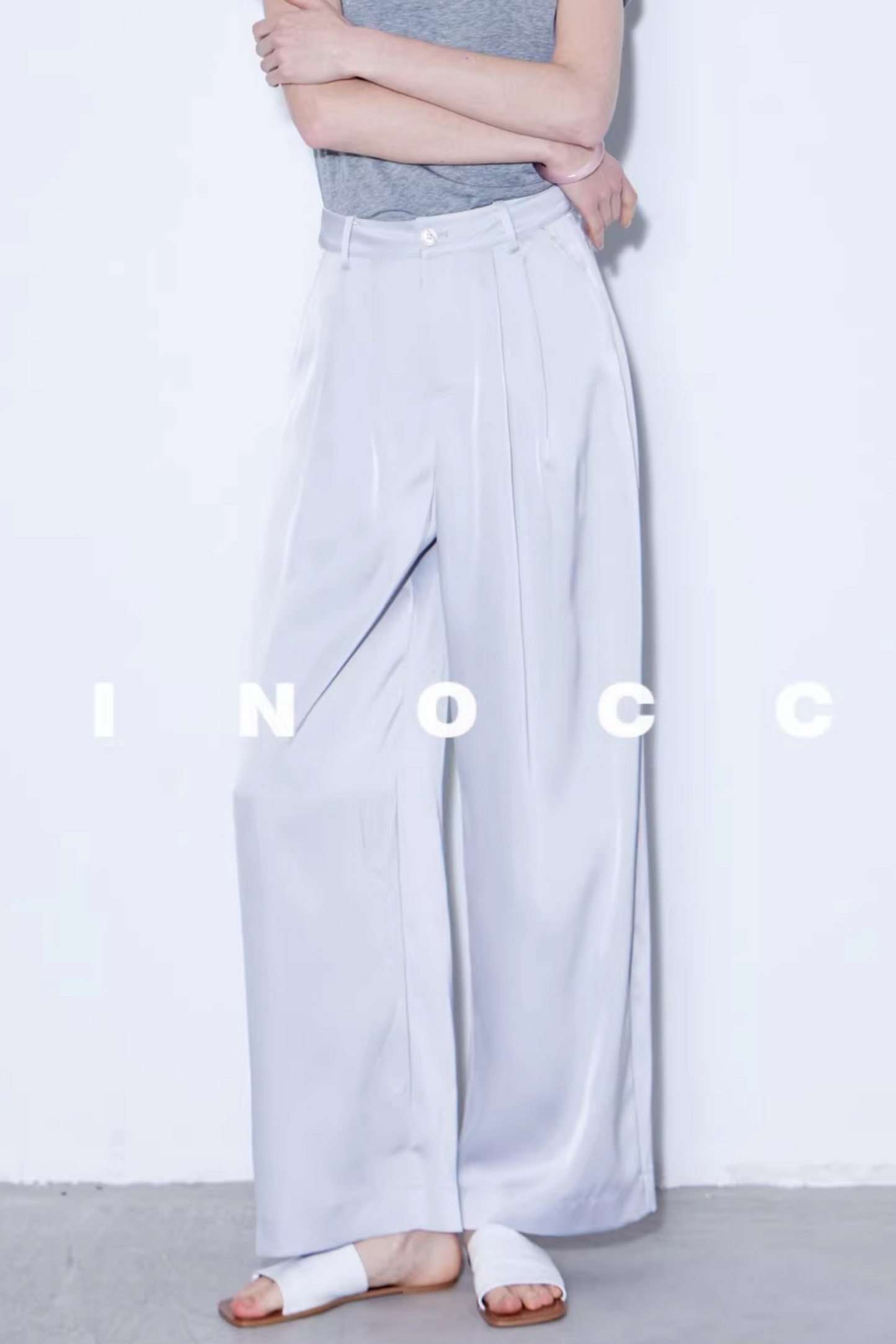 Silky Satin Wide-Leg Pants