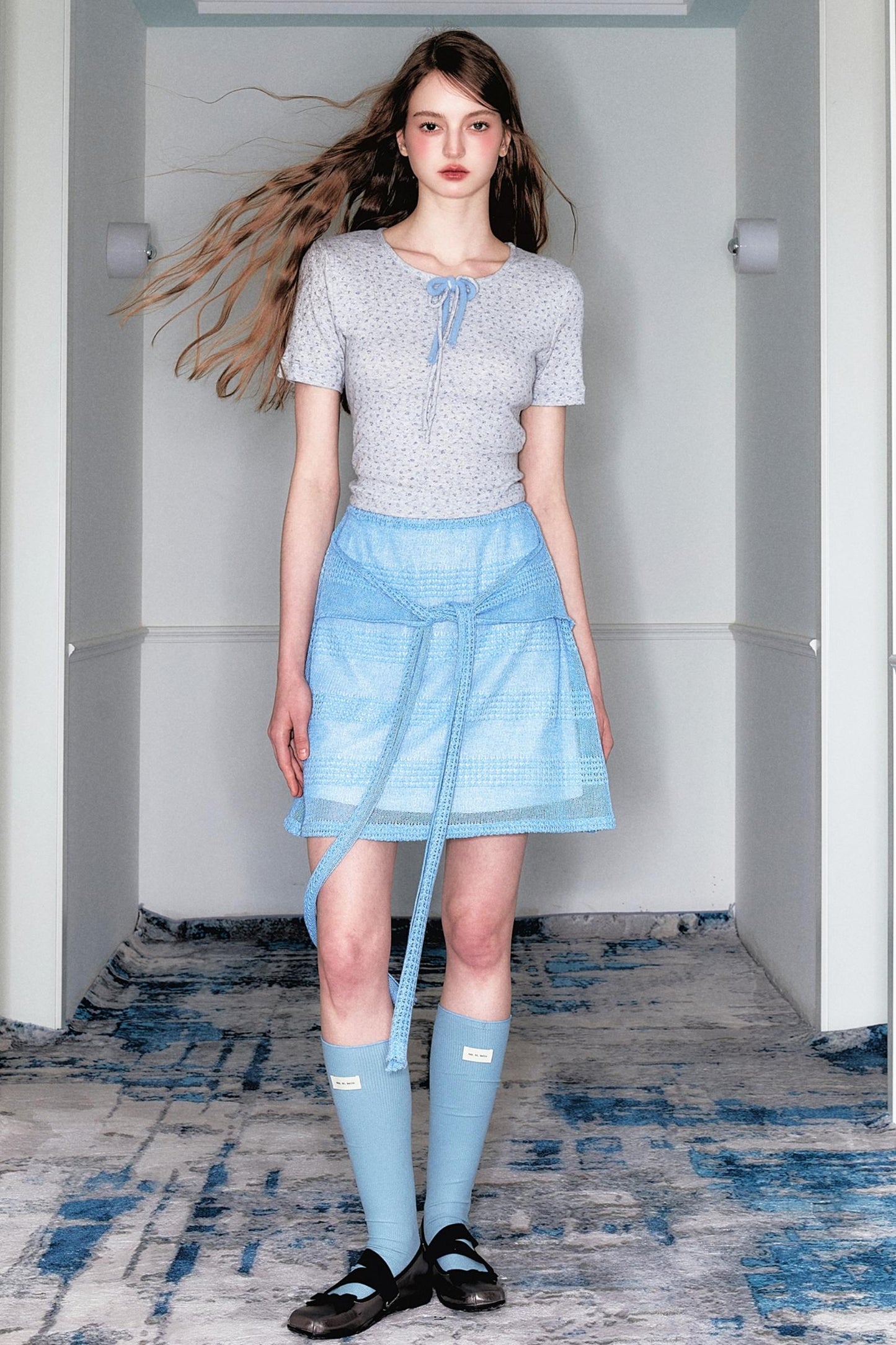 Gray Floral Two-Piece Set-Up