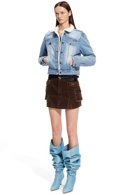 Low-Waisted Hip-Hugging Denim Skirt