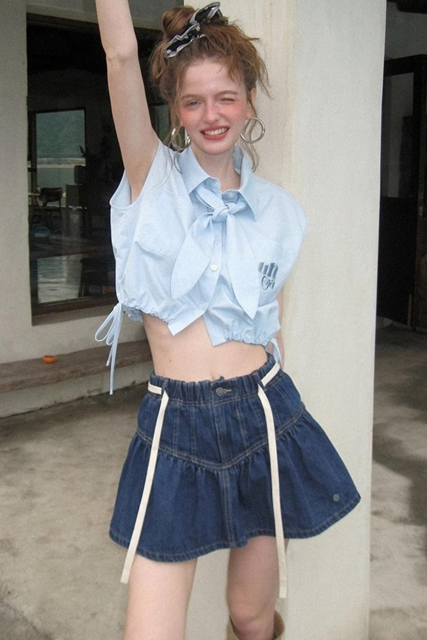 Tie-Back Sleeveless Top