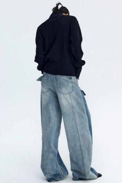 Slim Fit High-Neck Knit Cardigan