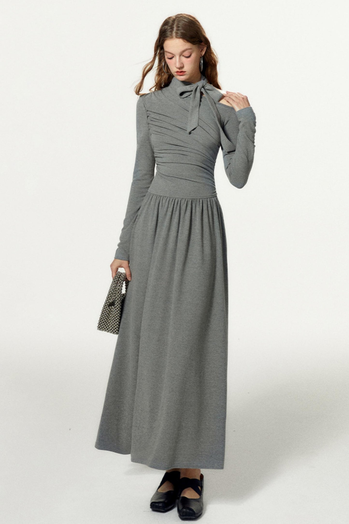 Elegant A-Line Long Sleeve Dress