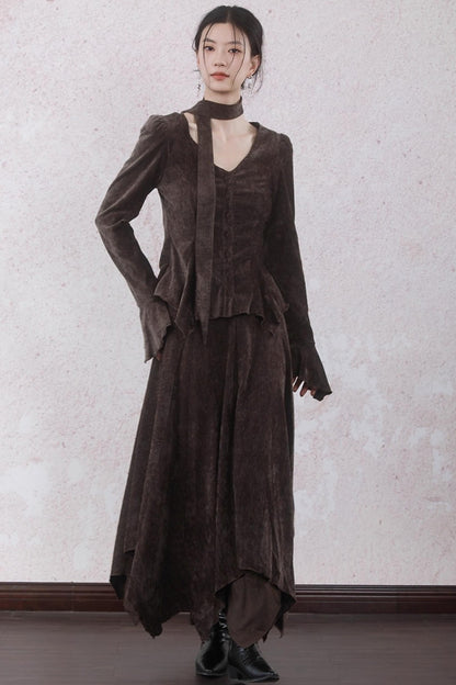 Winter Velvet Top Skirt Set-Up