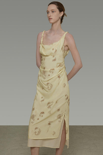 Floral Halter Swing Dress