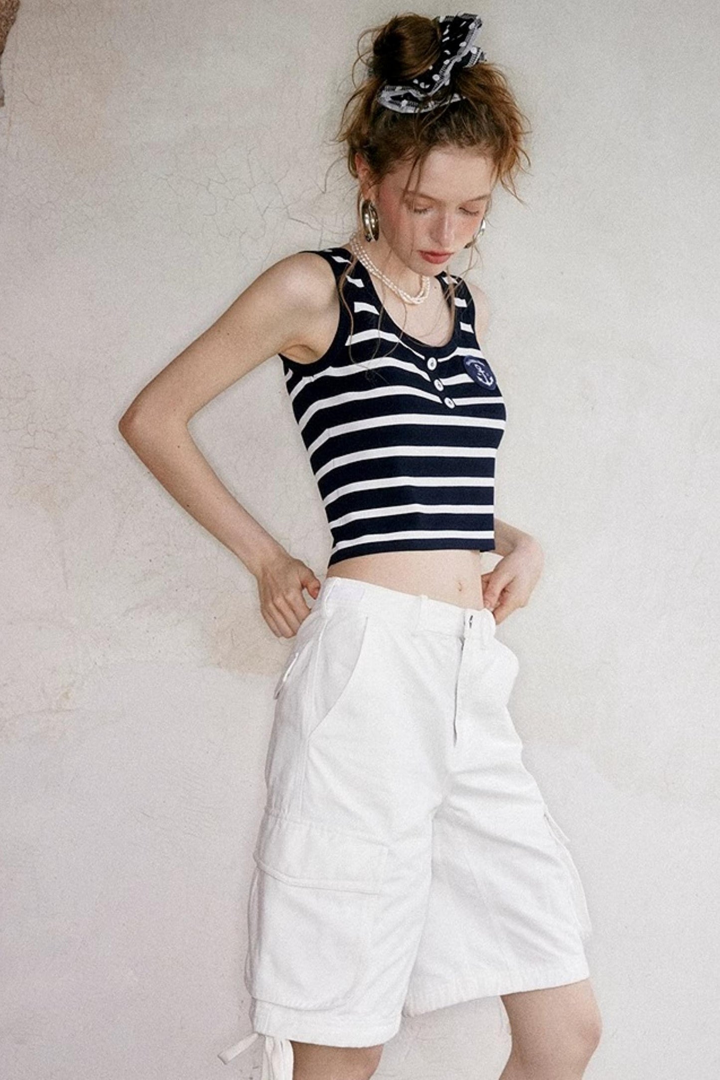 White Drawstring Utility Pants