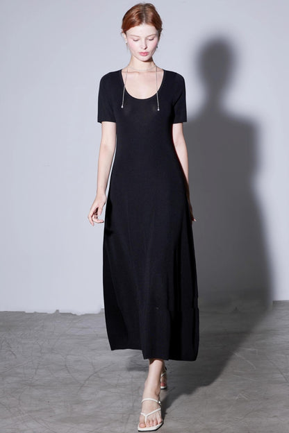 Silk U-neck Knit Dress