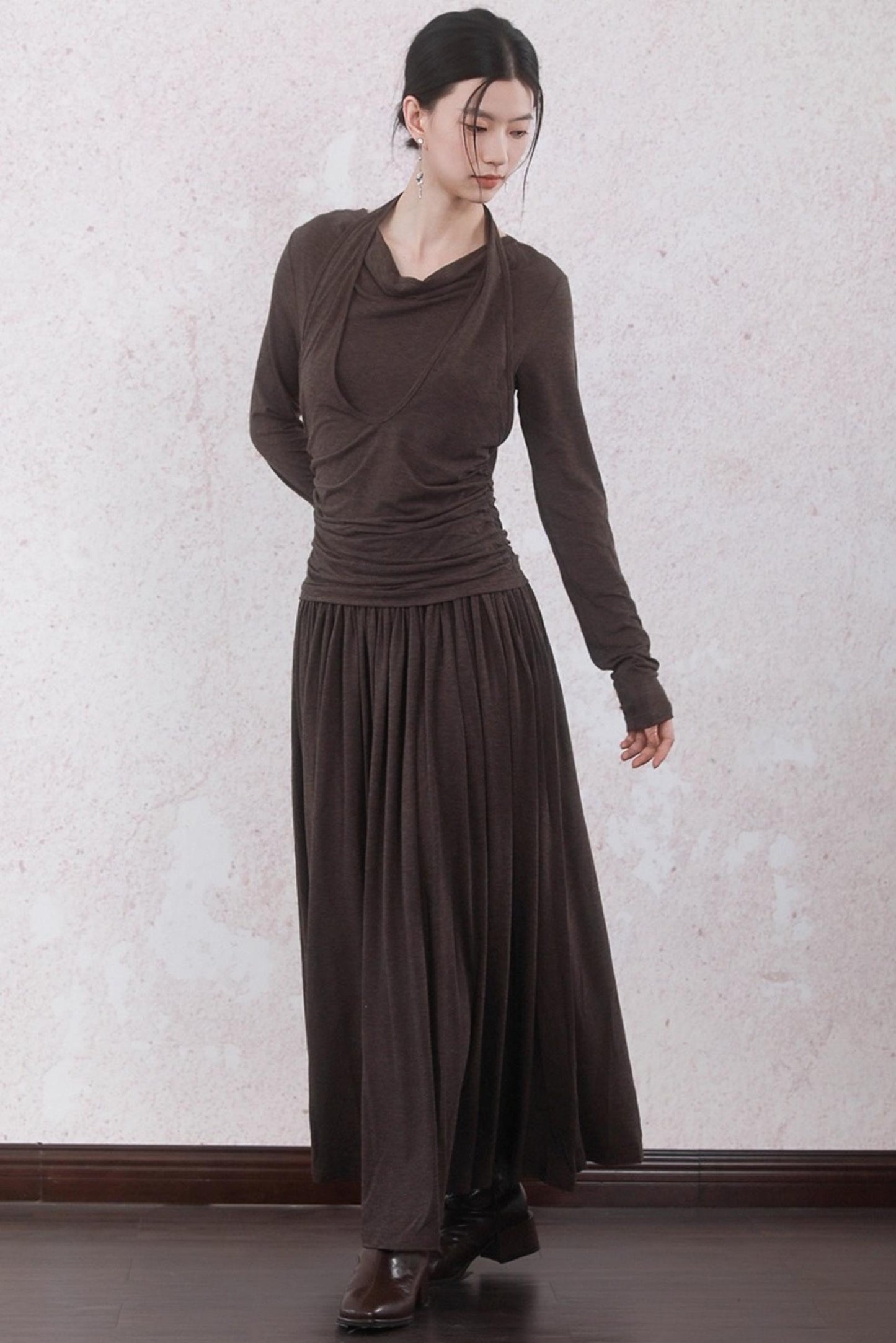 Latte Brown Wool Dress