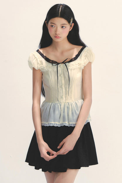 Vintage Pleated Tea Top