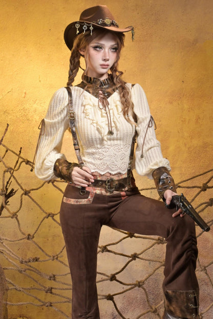 Steampunk Knitted Lace Top