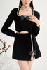 Black Skirt Top Set