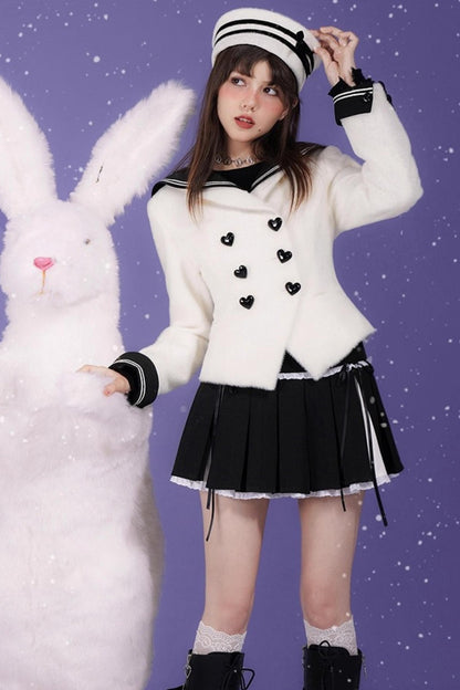 Golden Mink Sailor Collar Jacket