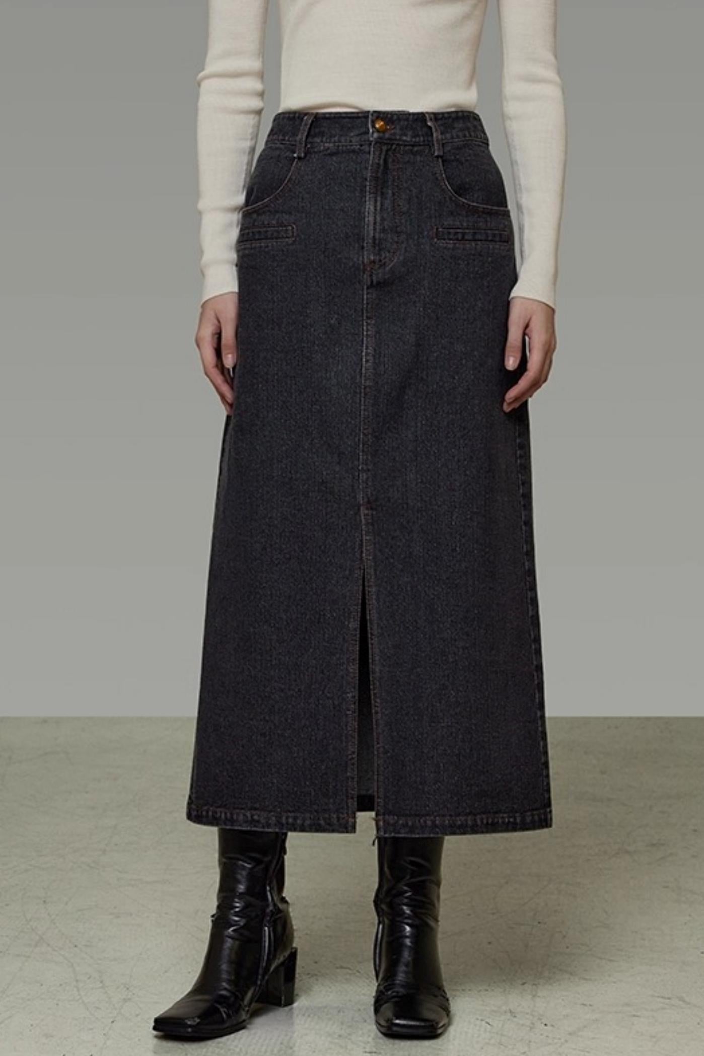 Patchwork Fur Collar Denim Jacket Set-Up