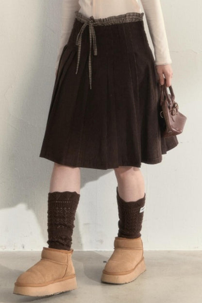 Retro Brown Corduroy Skirt