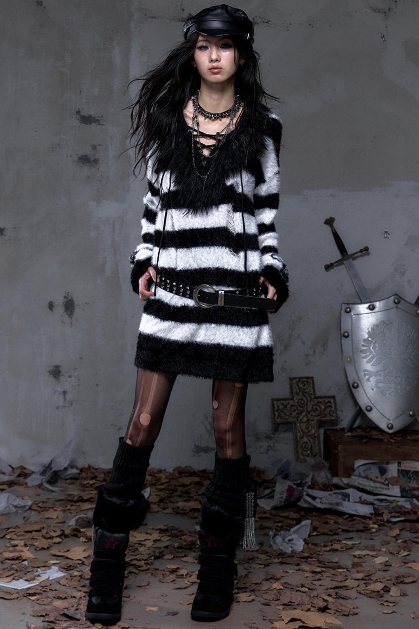 Vintage Street Punk Long Sweater