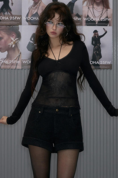 Lace Long Sleeve T-Shirt