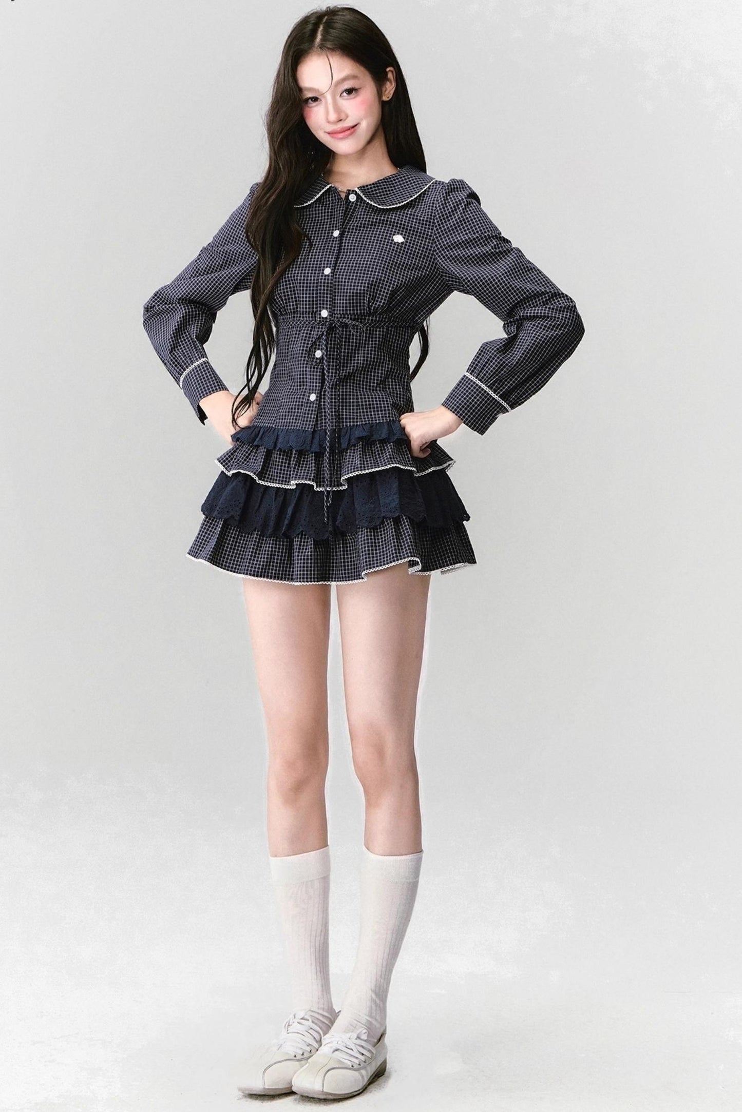 Fragile Preppy  Shirt & Skirt Set-Up