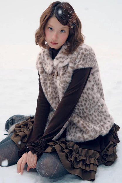 Leopard Print Faux Fur Jacket