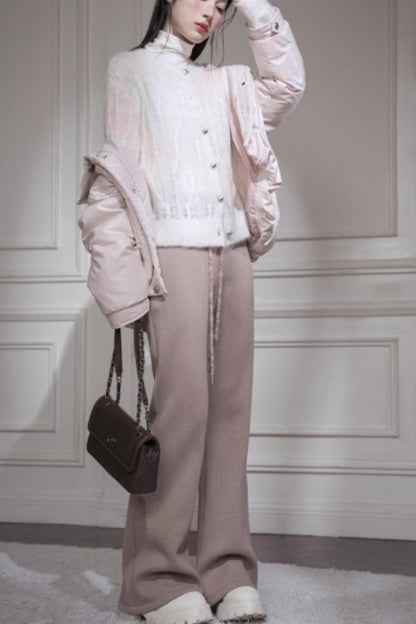 Wool Silk Flared Pants