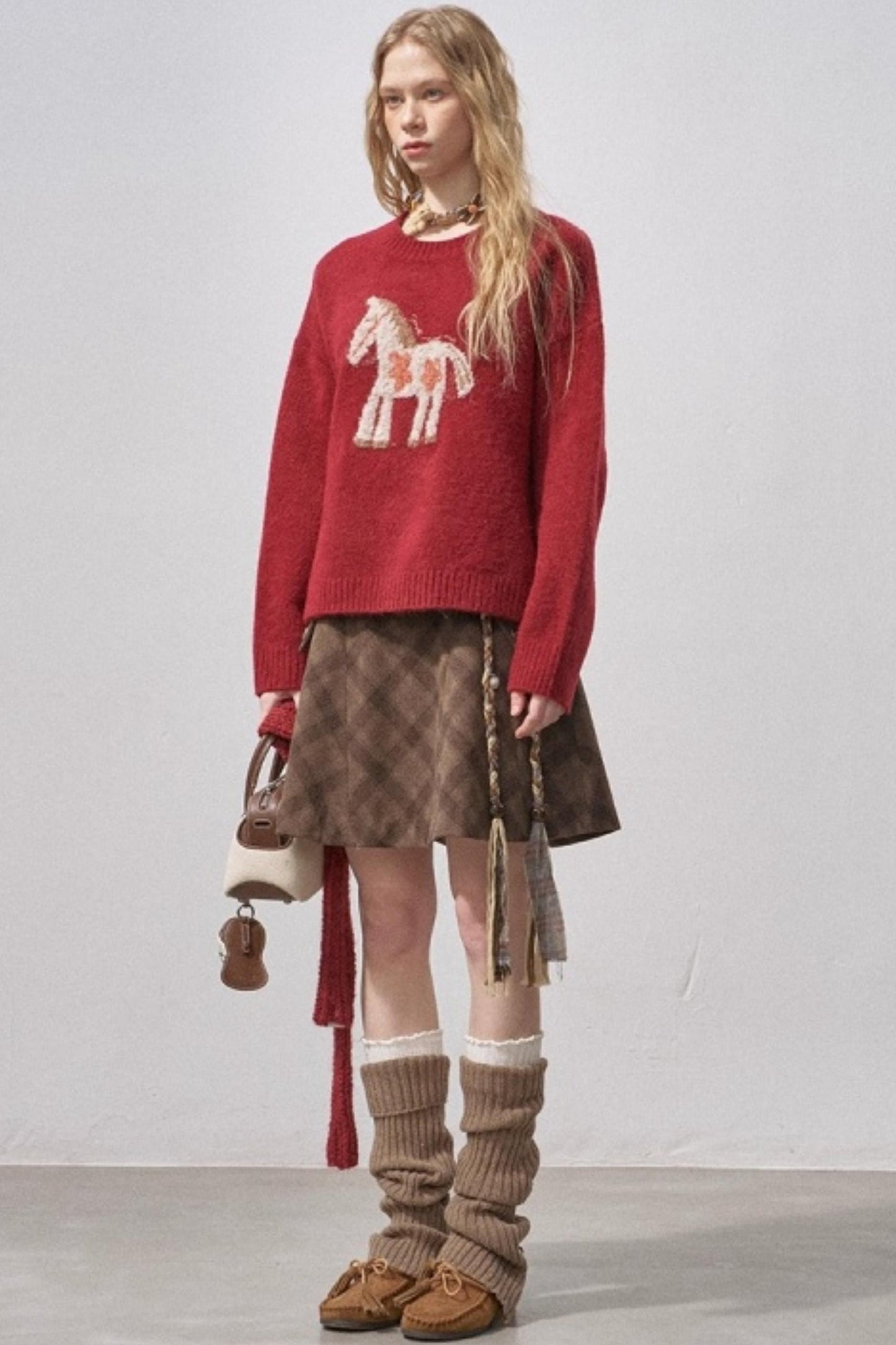 Floral Pony Festive Sweater