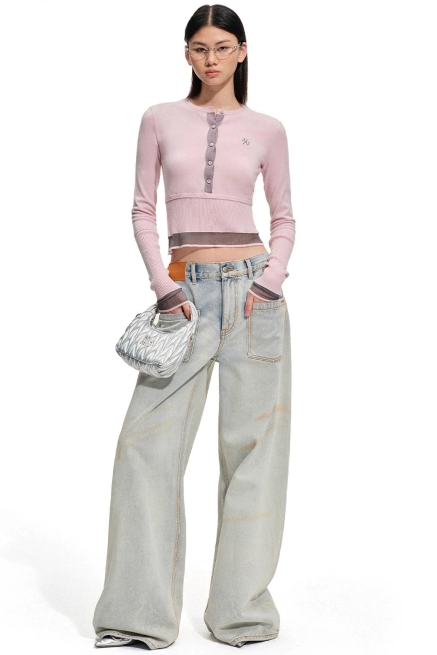 Sheep Wool Contrasting Knit Sweater