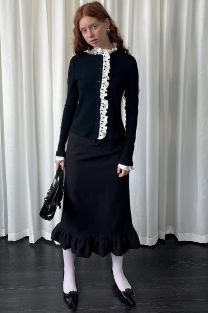 Polka Dot Lace Long Sleeve Cardigan