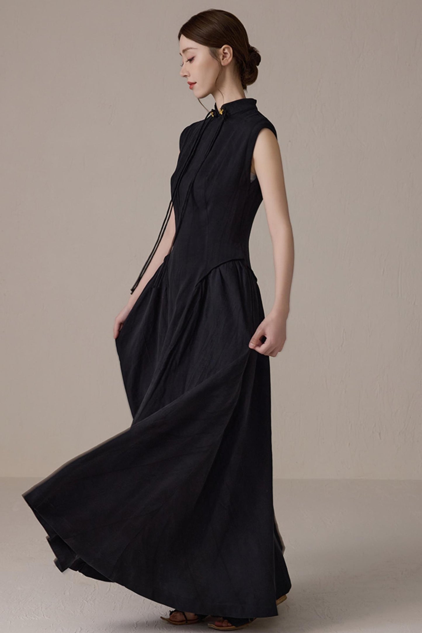 Elegant Black Cheongsam Dress