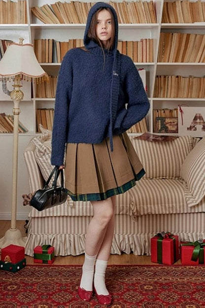 Navy Wool Hooded Sweater