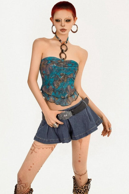 Cool Trendy Denim A-Line Skirt