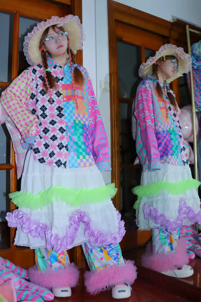 Colorful Patchwork Harajuku Blouse