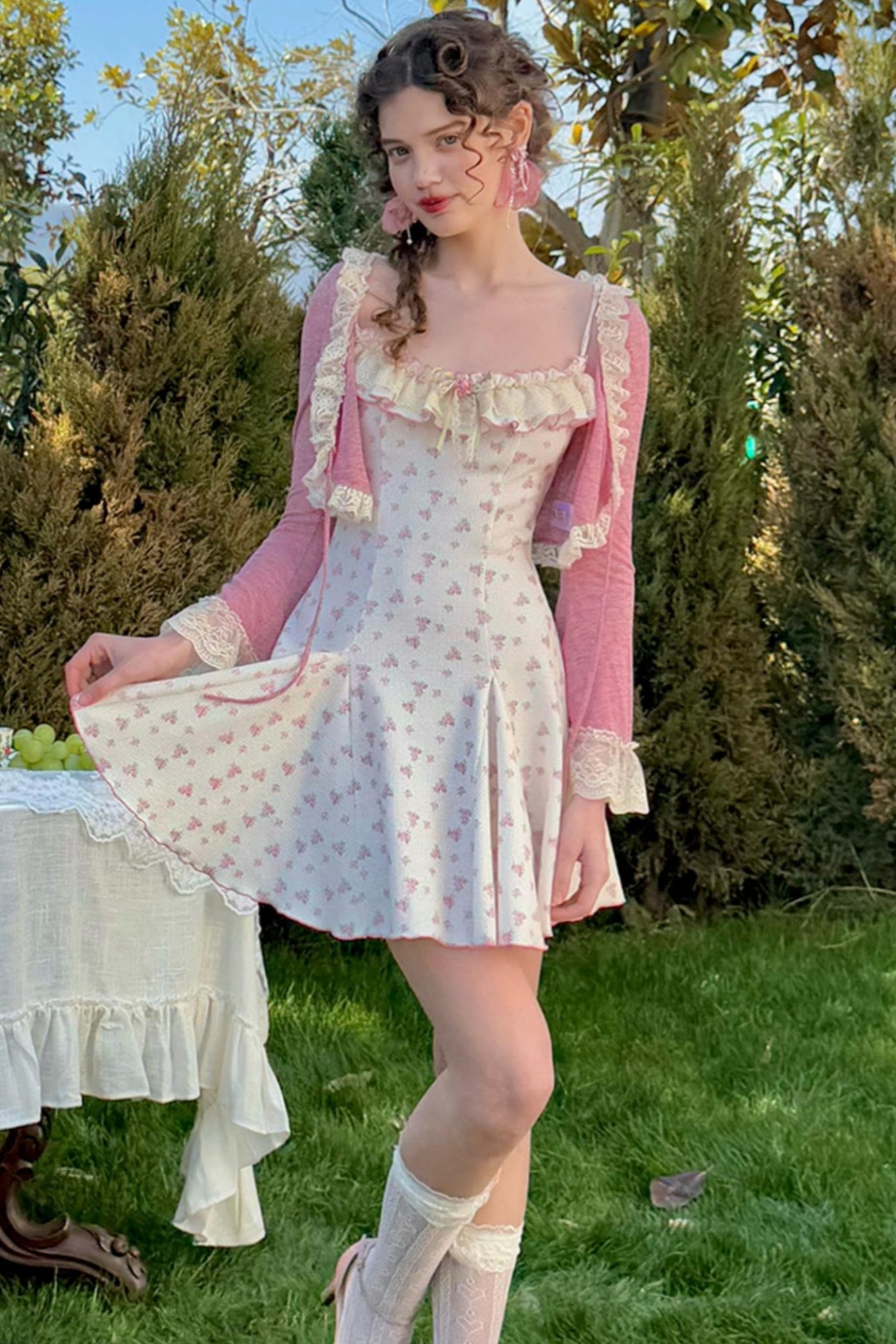 SeLace Rose Cardigan Dress Set-Up