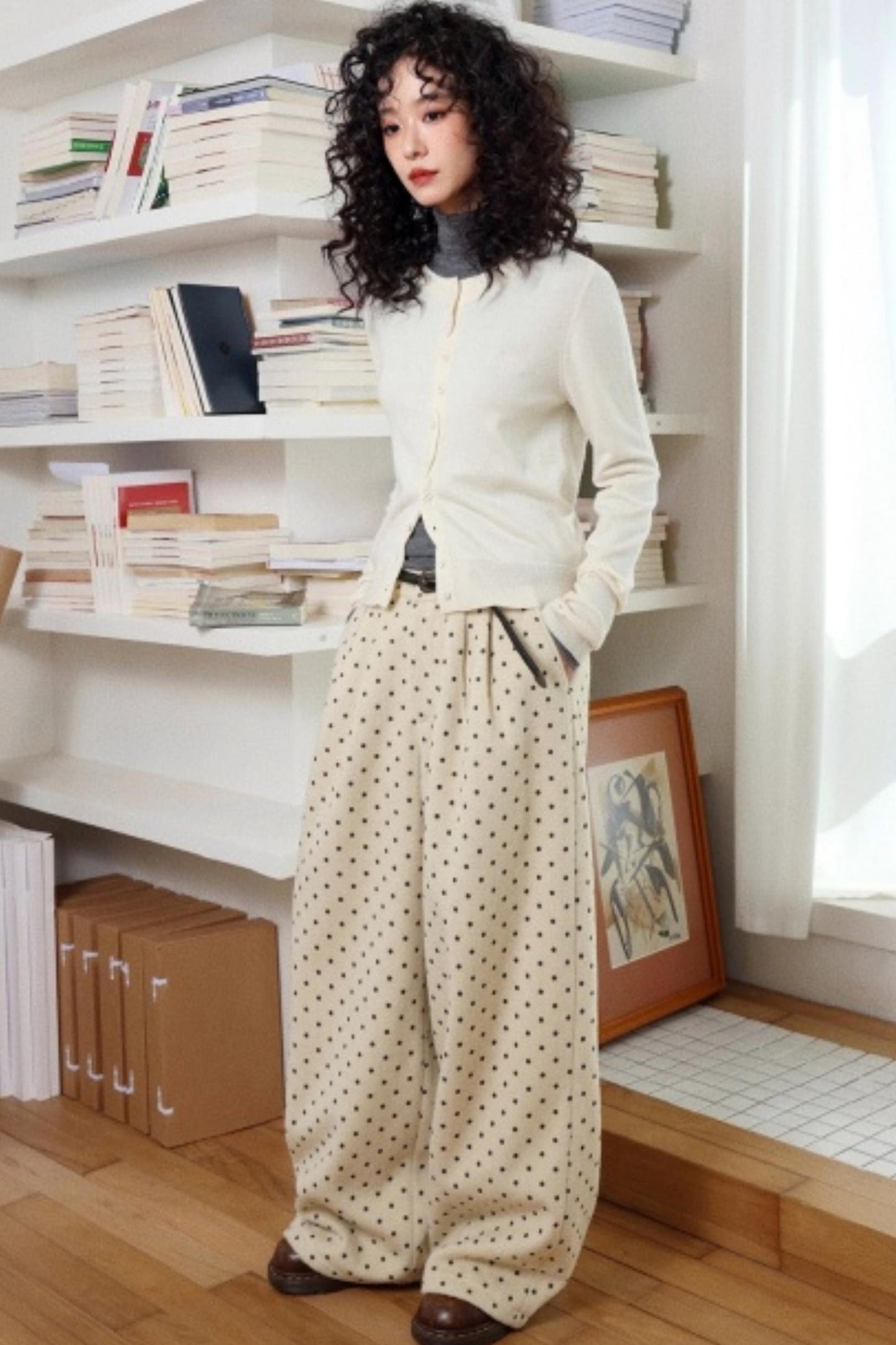 Polka Dot Woolen Pants