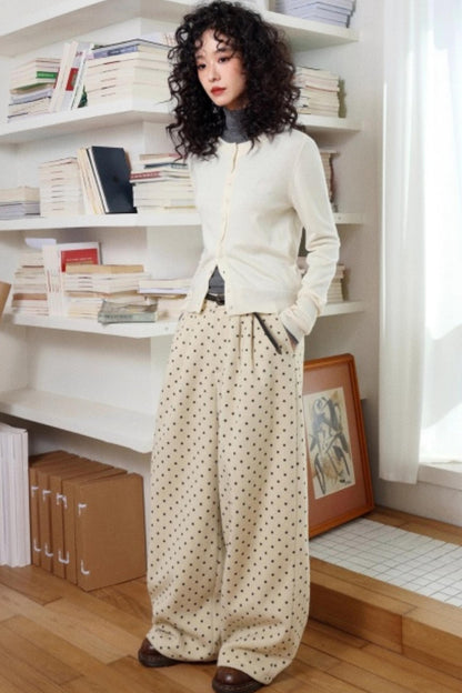 Polka Dot Woolen Pants