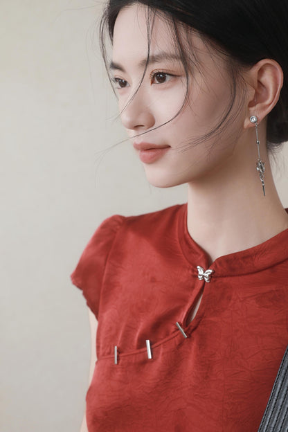 Summer Satin Cheongsam Dress